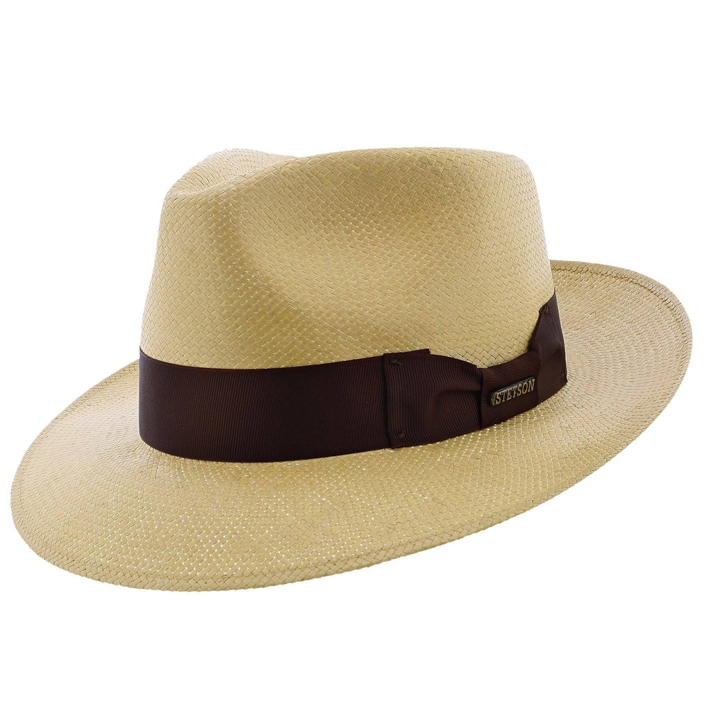 Natural Straw Shantung Fedora Hat H70617