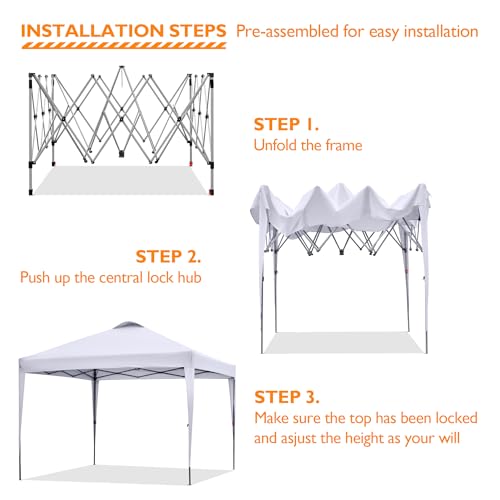 Silver-Coated White Pop Up Canopy Tent O345
