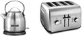 Stainless Steel Electric Kettle and 4 Slice Toaster O289