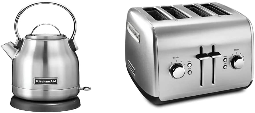 Stainless Steel Electric Kettle and 4 Slice Toaster O289