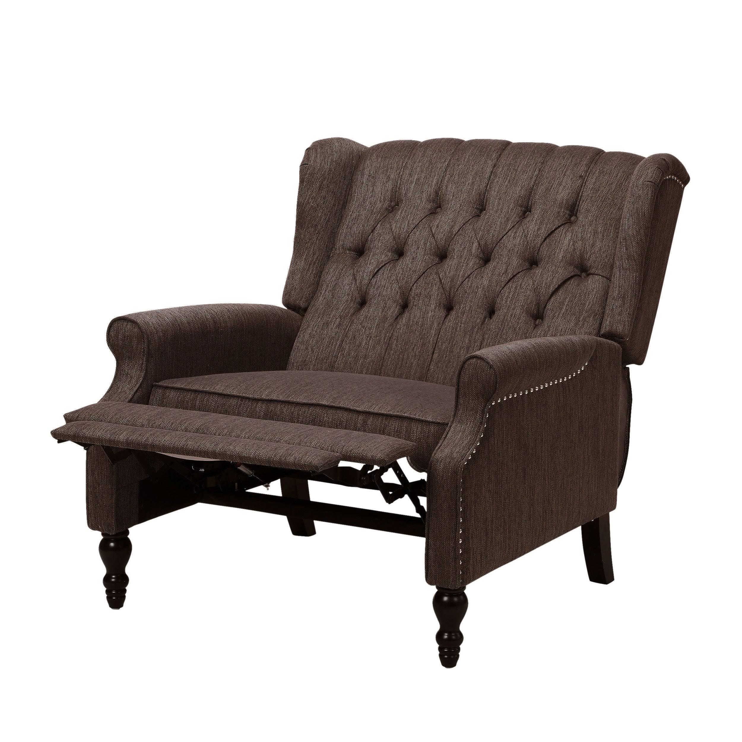 Oversized Tufted Fabric Push Back Recliner W8009