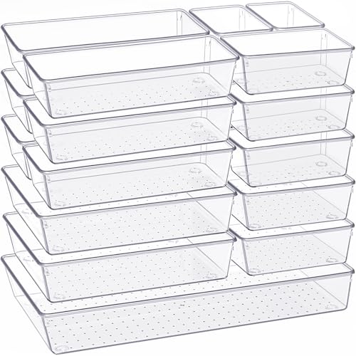 10 Pack Clear Plastic Drawer Organizer Set K8468