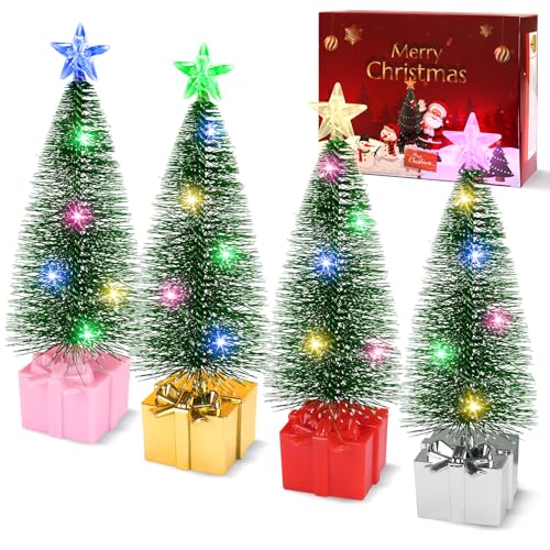 4 Pack Tabletop Christmas Tree with LED Lights H27142