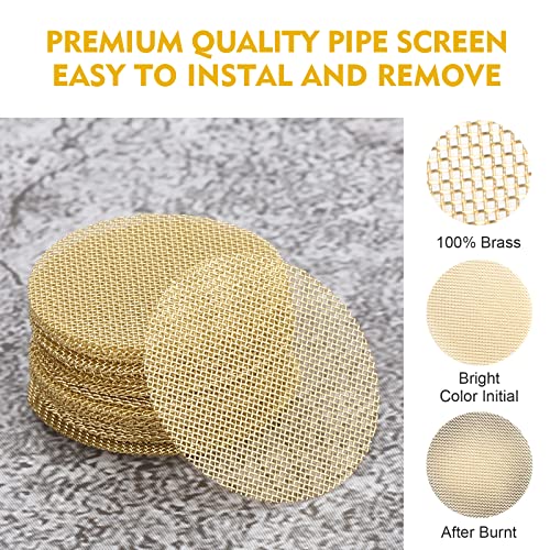 200 pcs Brass Pipe Screens Metal Pipe Filter Screen with Storage Box H2076