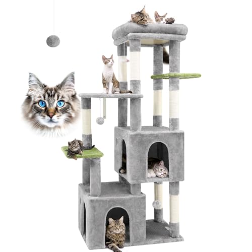 Light Grey Heavy Duty Cat Tower with Scratching Post J936999