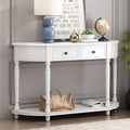 White Solid Wood Storage Cabinet with 2 Drawers and Open Shelf I683378