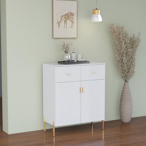 2 Door Sideboard with 2 Drawers and Shelves White N2732