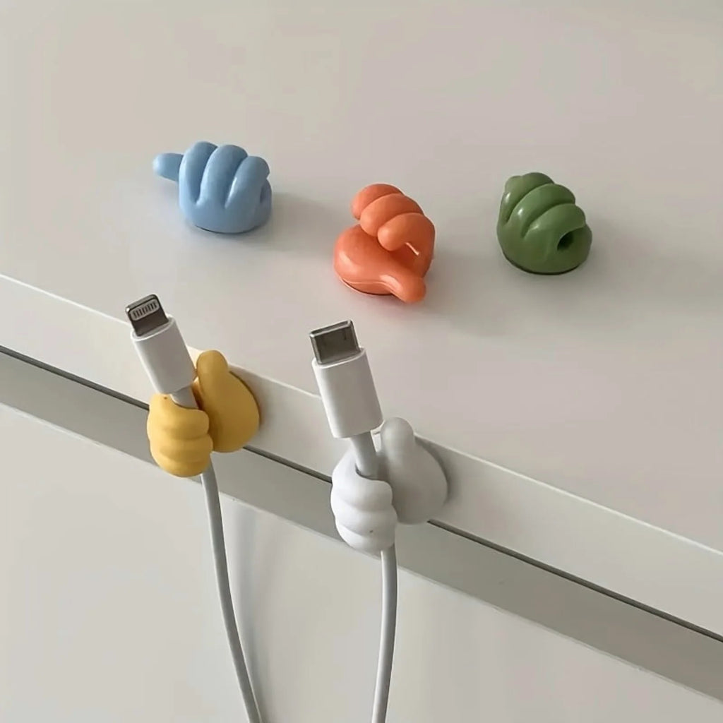 10 Pcs Silicone Wall Hook Adhesive Cable Clip Key Hanger Q36726