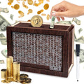 Wooden Cash Vault Savings Box with Counter B751