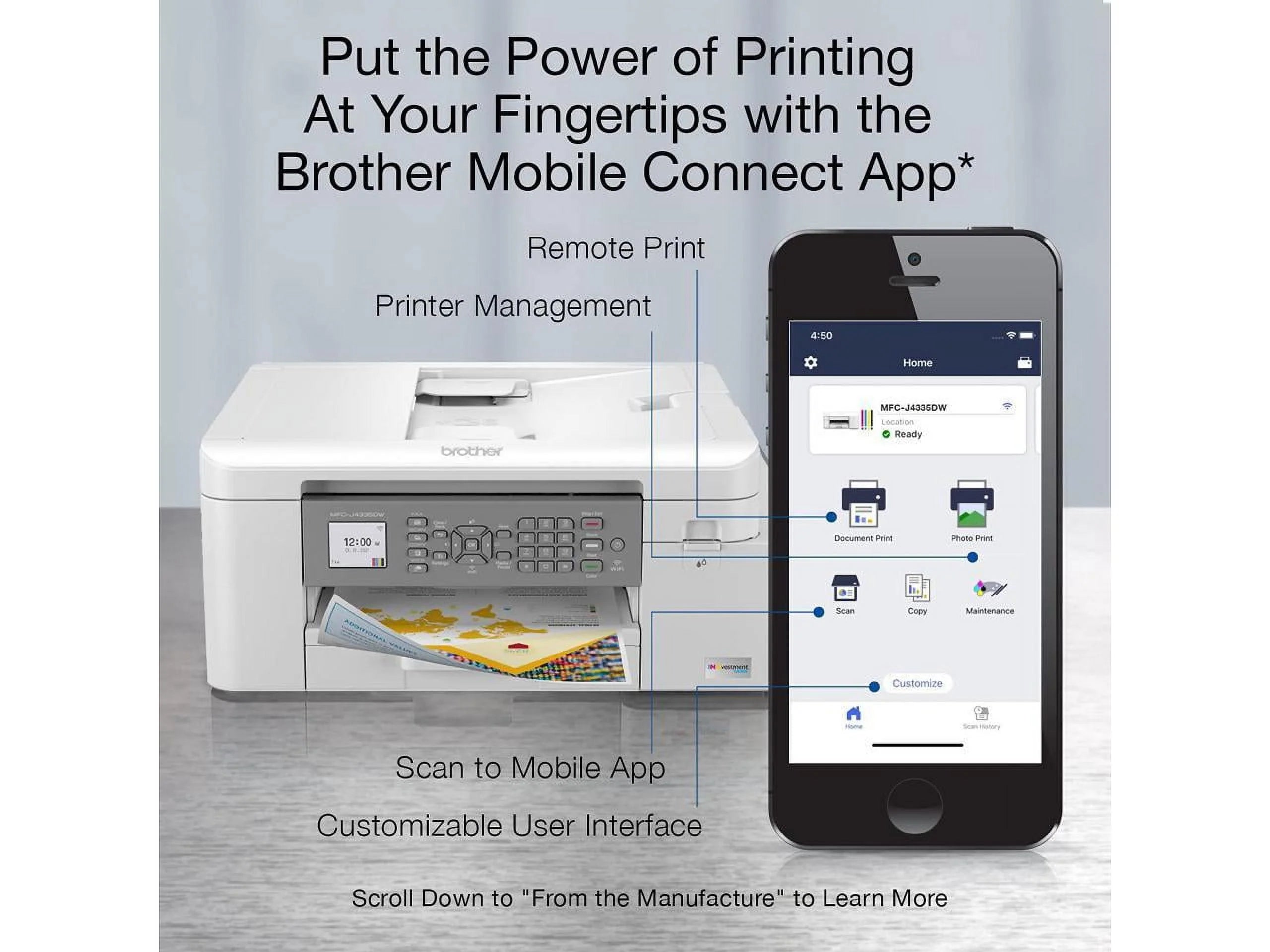 Color Inkjet Printer with Duplex and Wireless Printing G9698