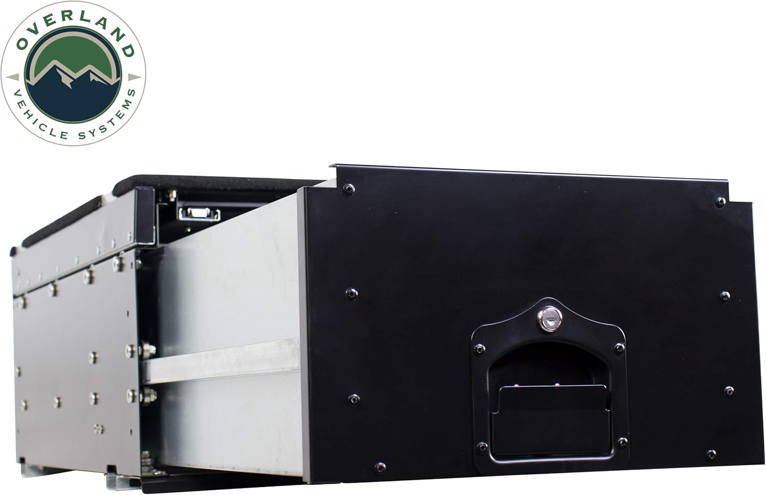 Black Powder Coat Cargo Box With Slide Out Drawer & Working Station S1052