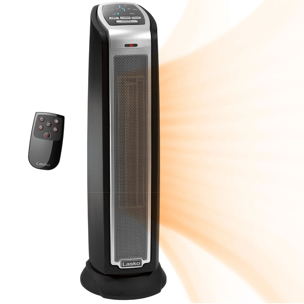 22.5 1500W Electric Oscillating Ceramic Tower Space Heater Black Y577531
