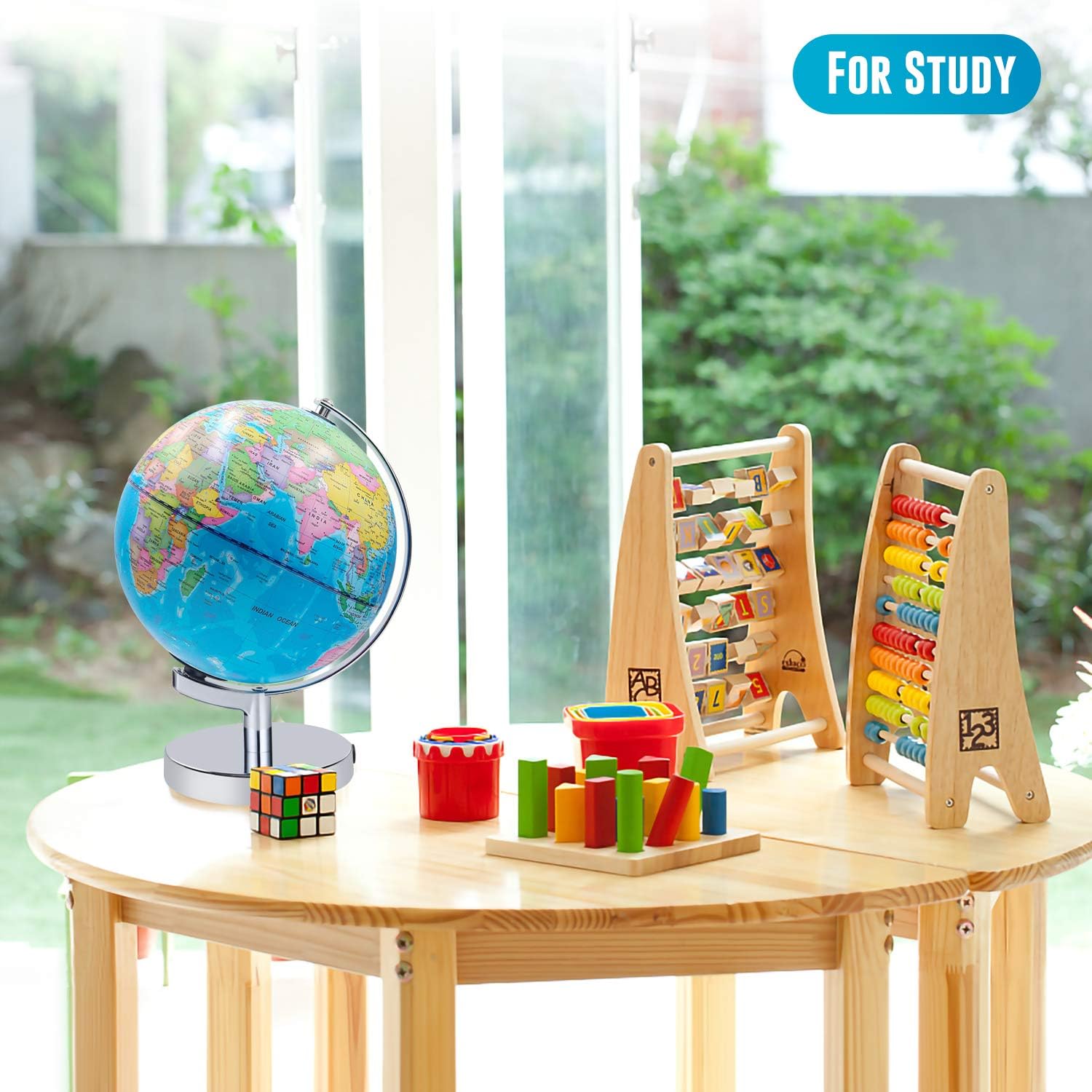 8 Inch Illuminated Educational World Globe with Stand Q621