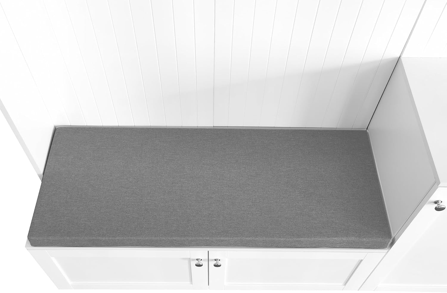 White Hall Tree with Cushion Bench and Shoe Storage J53576
