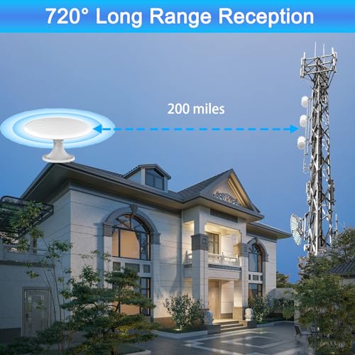 720° Long Range Omni Directional Digital HD TV Antenna with Signal Booster and 35ft Cable N4882
