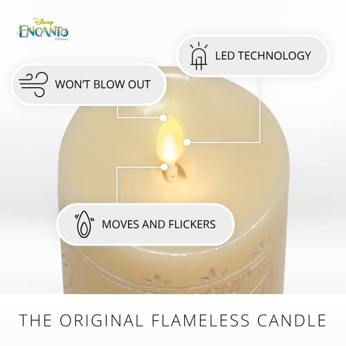 Ivory 3" x 6.5" Moving Flame LED Pillar Candle Q35956