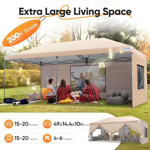 10x20ft Pop up Canopy Tent Waterproof with Roller Bag R9168