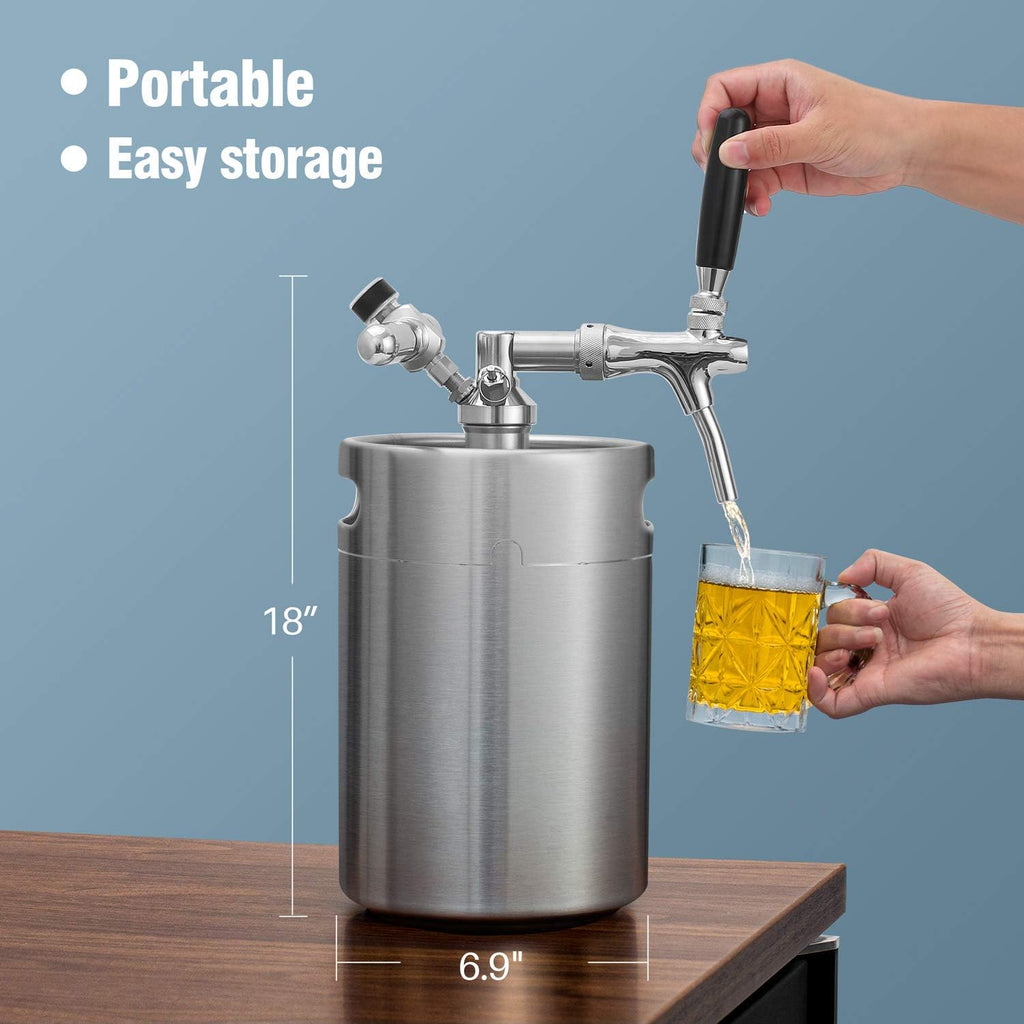 170oz Pressurized Stainless Steel Mini Keg Growler F13740