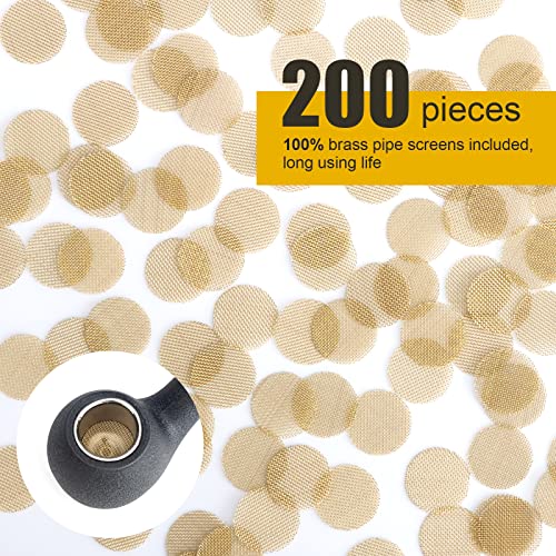 200 pcs Brass Pipe Screens Metal Pipe Filter Screen with Storage Box H2076