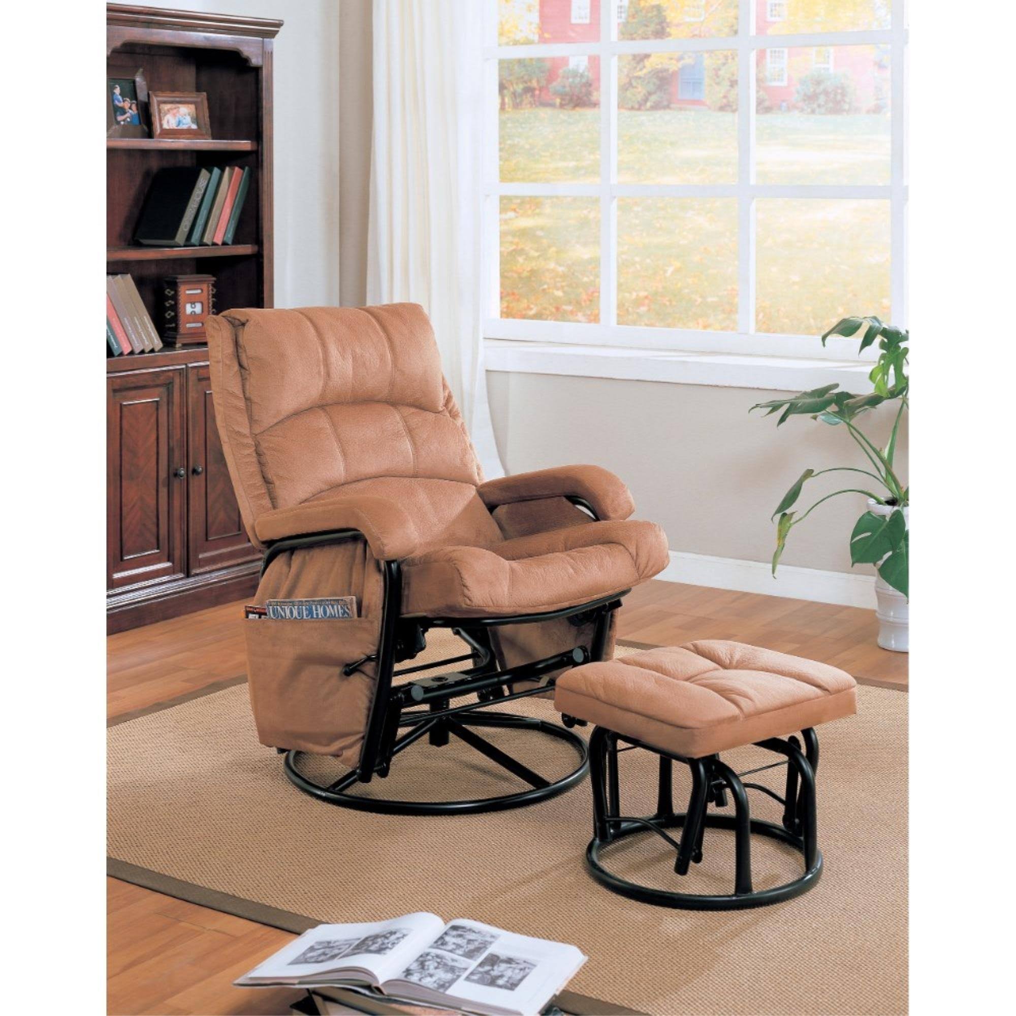 Brown Glider Chair with Ottoman C969569