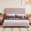 Pink Velvet Upholstered Platform Bed G865908