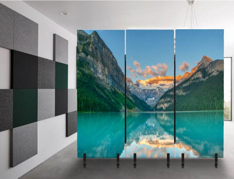 3 Panels Freestanding Acoustic Room Divider Soundproof Privacy Screen Folding Partition Wall Divider O9085