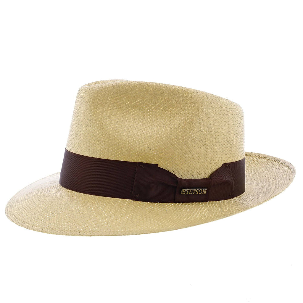 Natural Straw Shantung Fedora Hat H70617