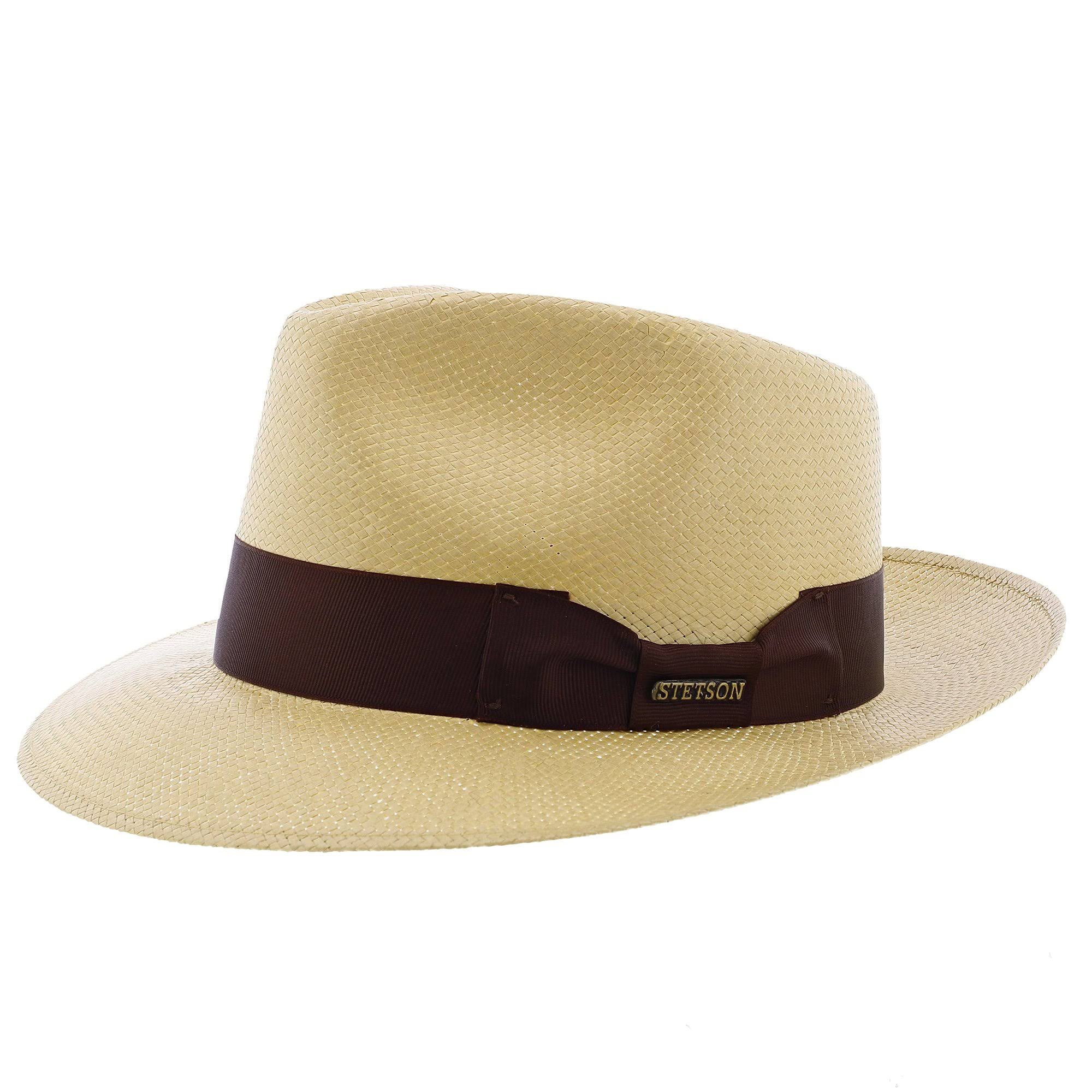 Natural Straw Shantung Fedora Hat H70617