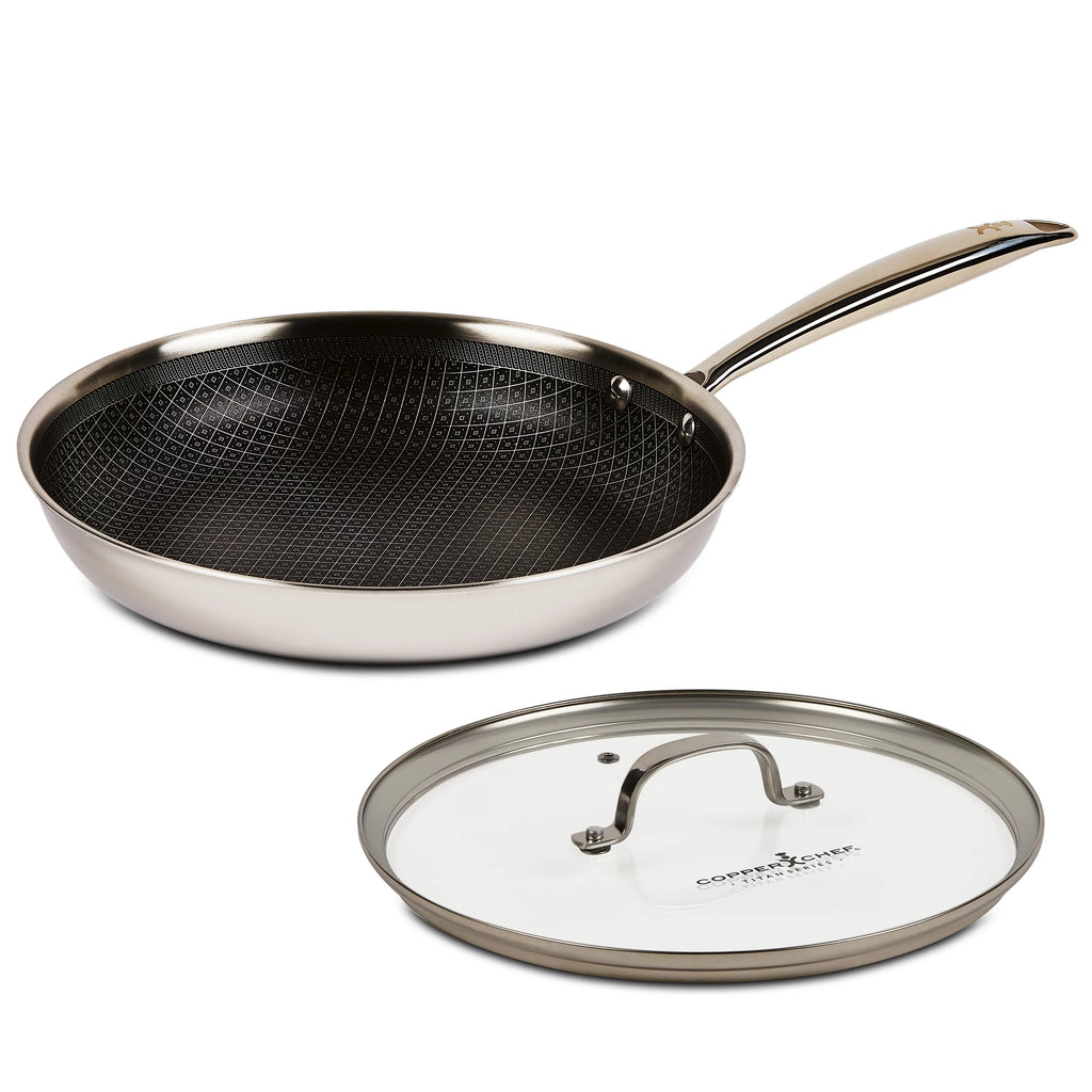 8 inch Nonstick Stainless Steel Skillet with Lid F88554