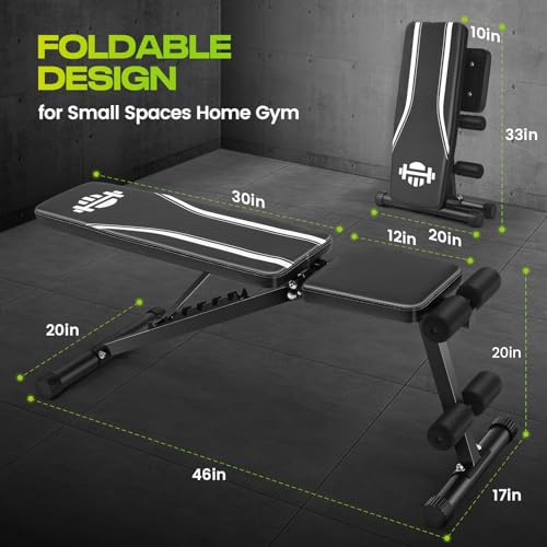 660LBS Fast Foldable Weight Bench with 8 Adjustable Backrests P28659