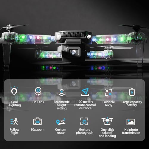 Mini Drone with Camera 1080P, Foldable, 2 Batteries, Black D35519