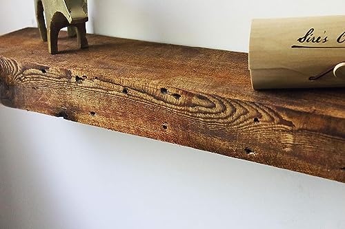 Reclaimed Wood Wall Shelf, 36" L x 8" D, Oiled M211