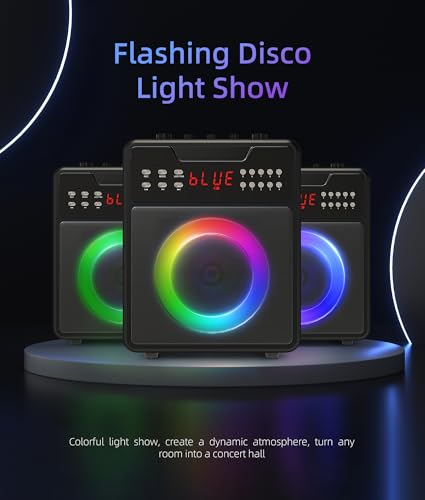 Portable Bluetooth Karaoke Machine with 2 Microphones and LED Lights G911793