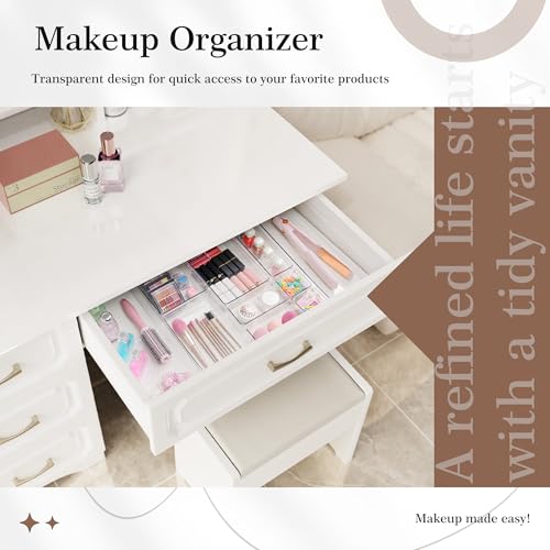 10 Pack Clear Plastic Drawer Organizer Set K8468
