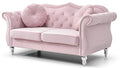 Pink Velvet Loveseat W73244