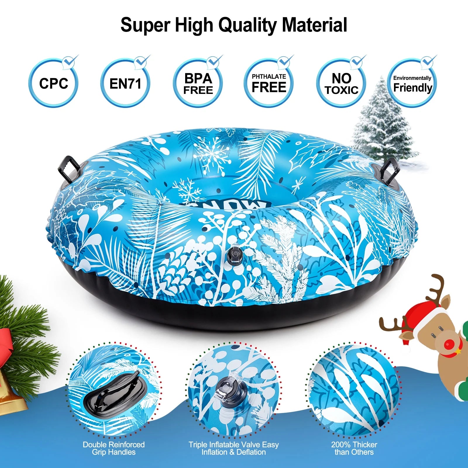 47-Inch Inflatable Snow Tube Sled L977301