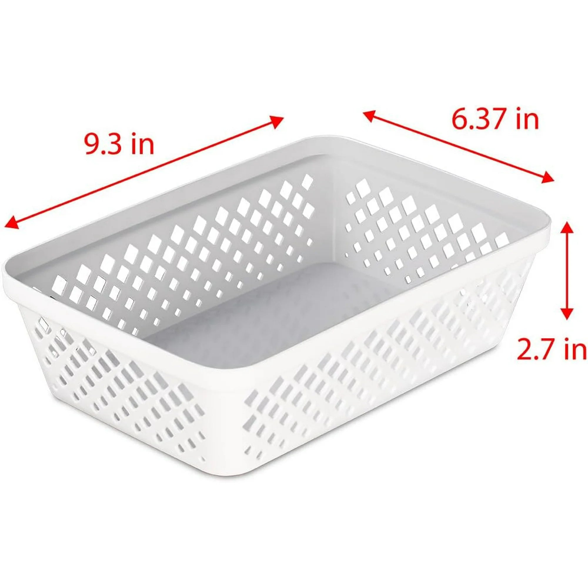 White 6 Pack Plastic Storage Basket Set R8731