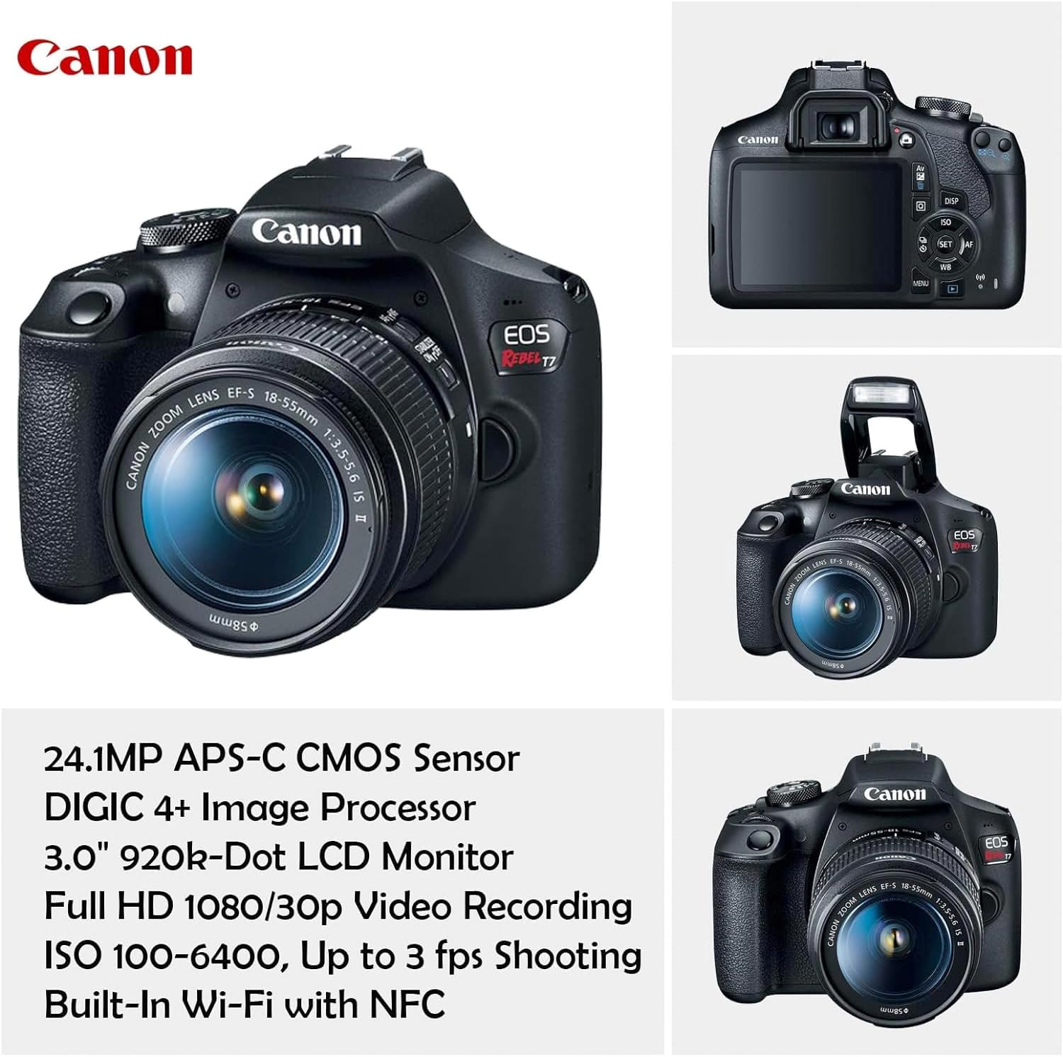 DSLR Camera with 18-55mm Lens, 75-300mm Lens, 420-800mm Telephoto Zoom Lens, 32GB Memory, Filters, Tripod O4741