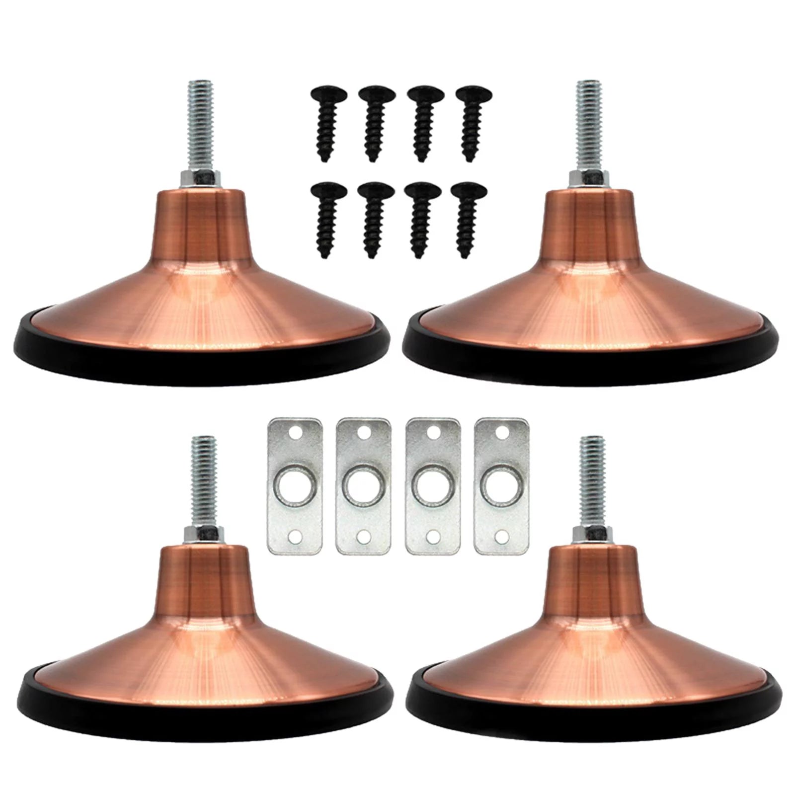 4 Pcs 6 inch Adjustable Heavy Duty Metal Pool Table Leg Levelers M279298