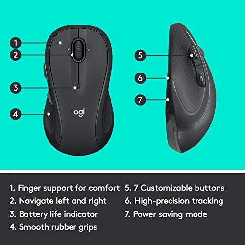 Wireless Mouse with Programmable Buttons - Graphite J721359