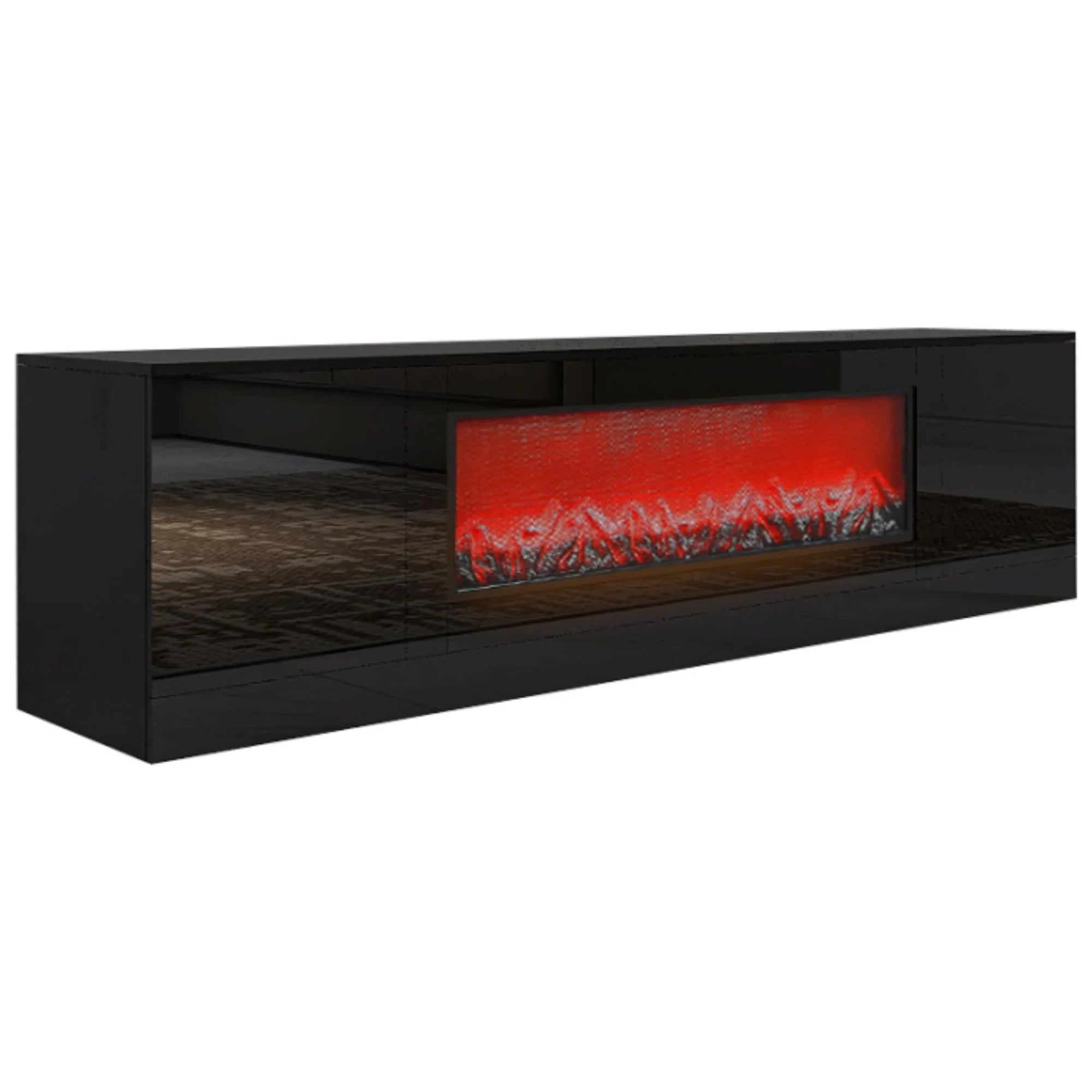 Black Electric Fireplace TV Stand G503224