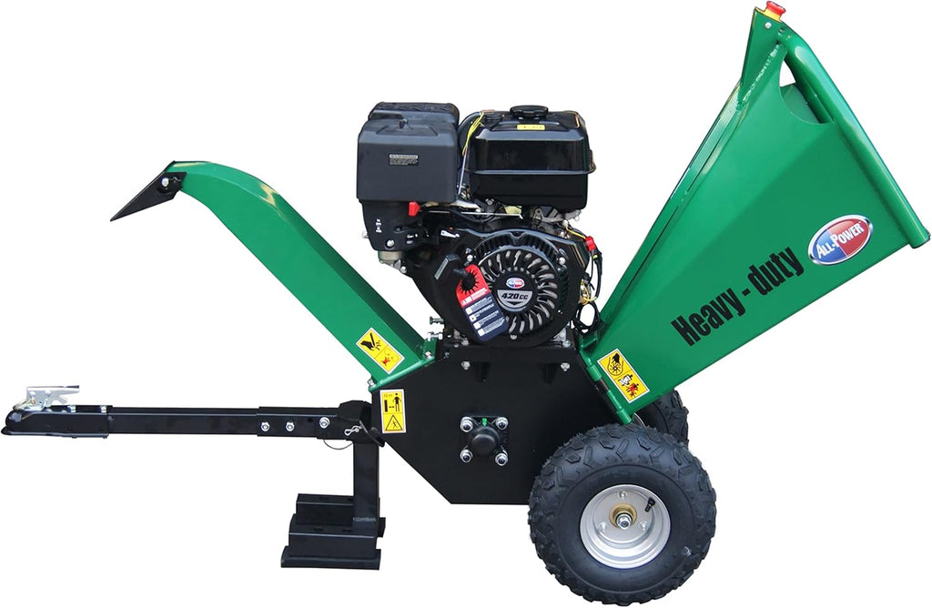 Heavy Duty Wood Chipper Shredder Mulcher, 15HP 420cc, 6 inch Cutting Capacity, Green/Black H63008