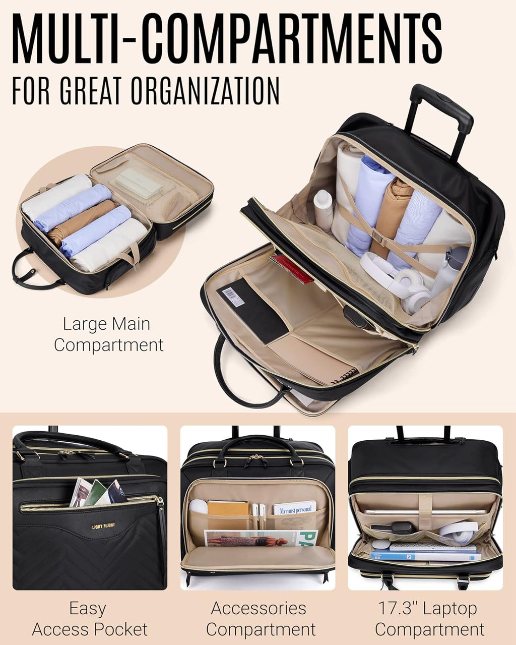 17.3 inch Rolling Laptop Bag S644