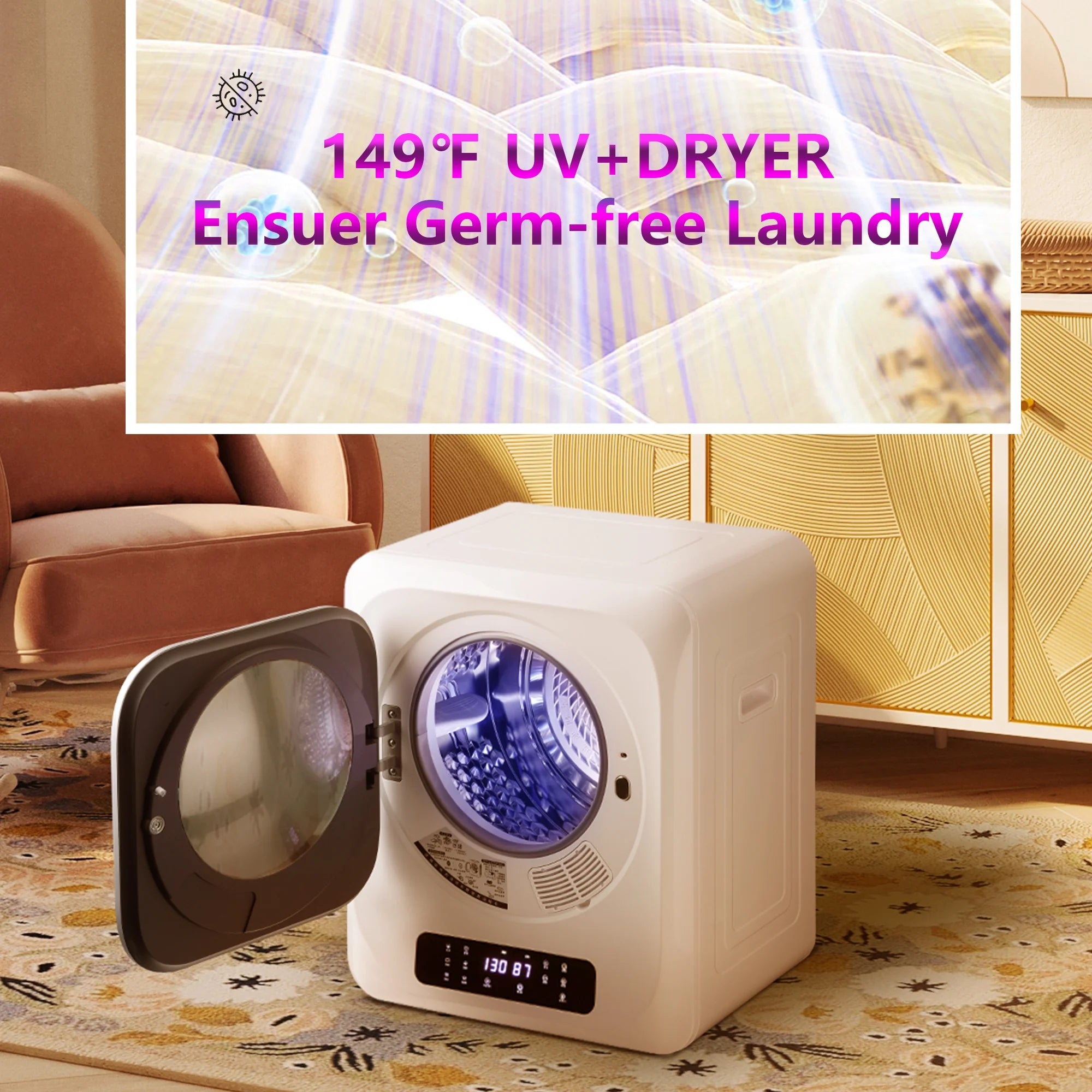 White 850W Portable Electric Cloth Dryer E8233
