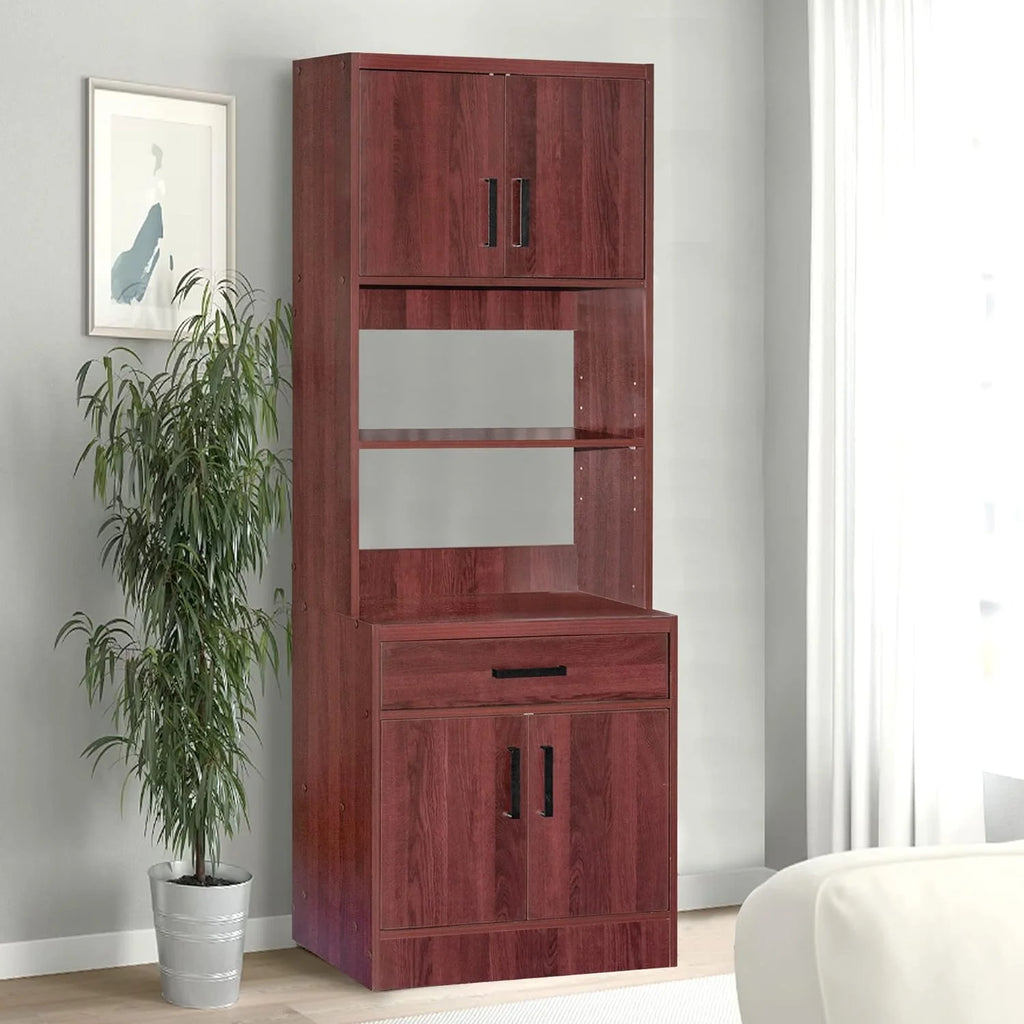 Tall Wooden Kitchen Pantry In Mahogany I3805