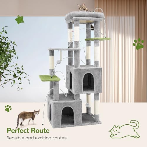 Light Grey Heavy Duty Cat Tower with Scratching Post J936999