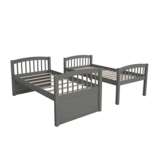 Twin Over Twin Solid Wood Bunk Bed with Storage Drawers and Trundle (Espresso) I26856