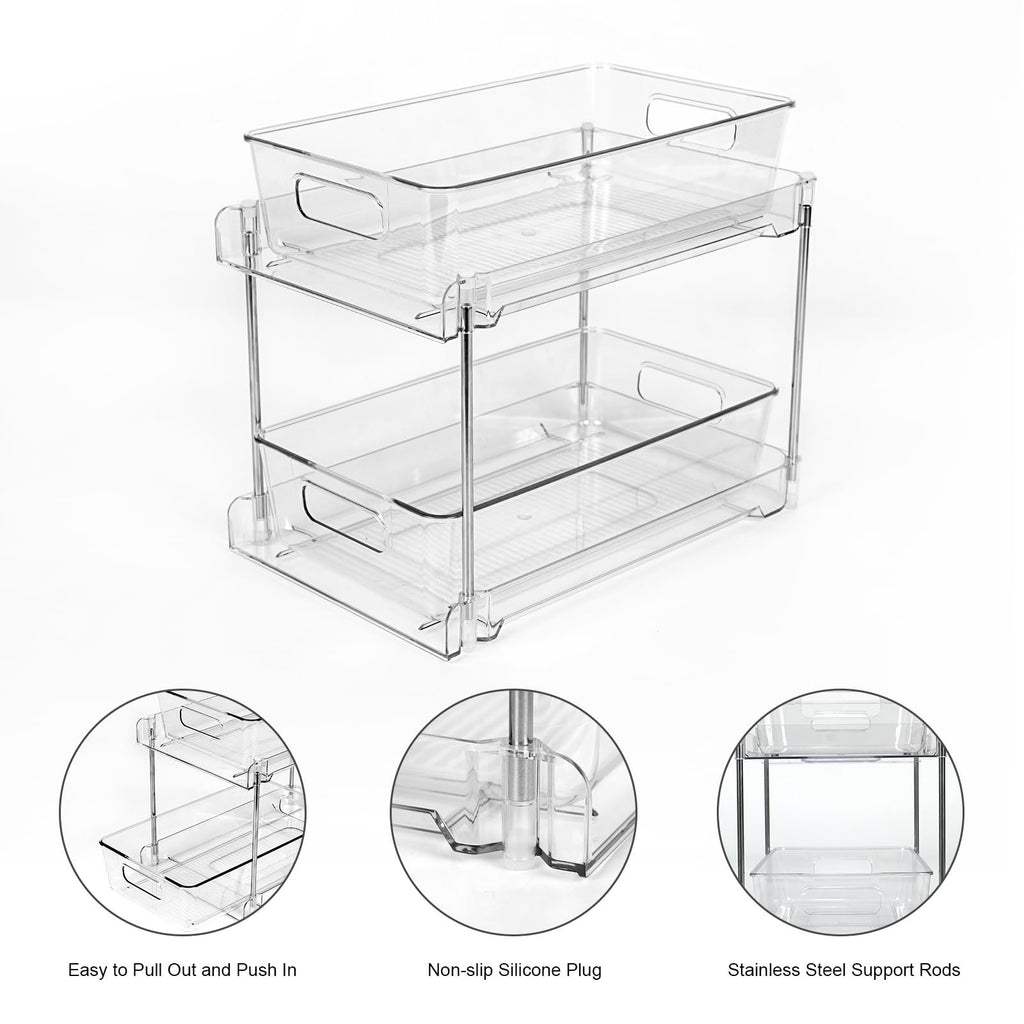 Clear 2-Tier Under Sink Pull-Out Drawer C532
