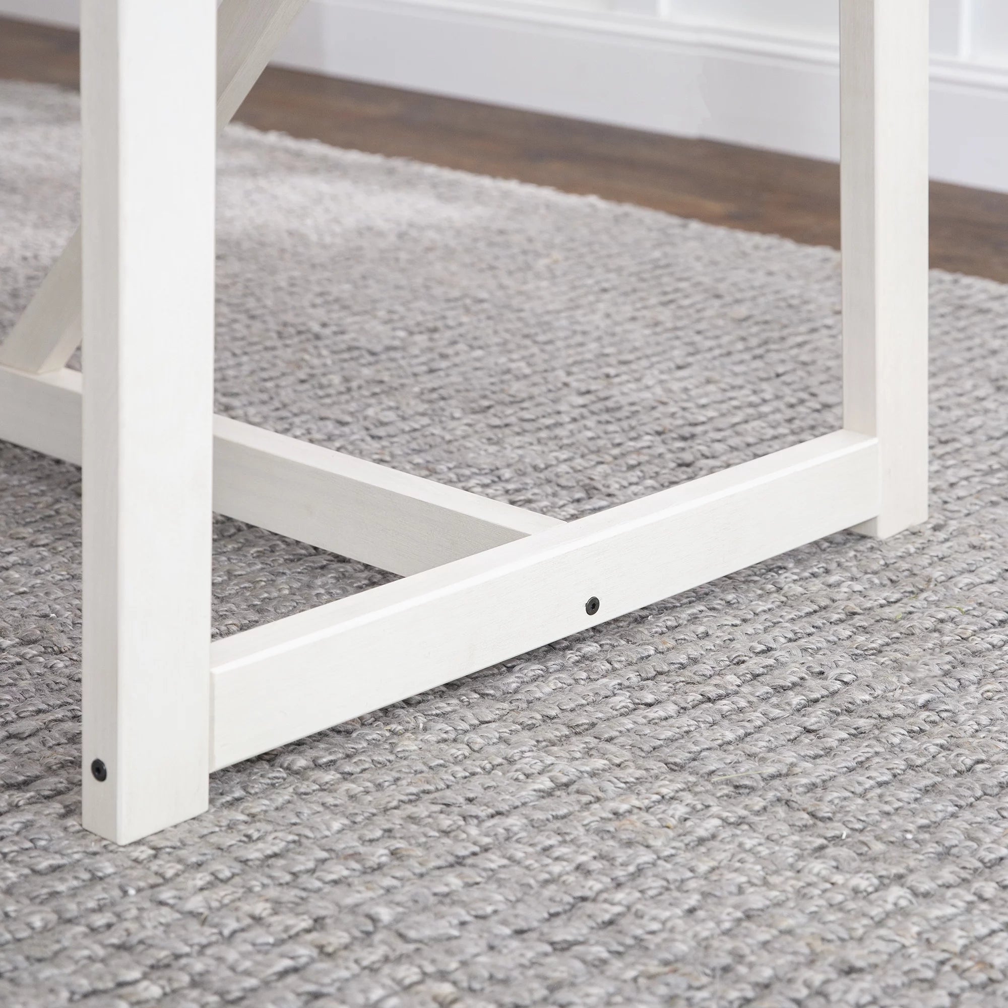 Rustic Oak/White Solid Wood Trestle Dining Table V266