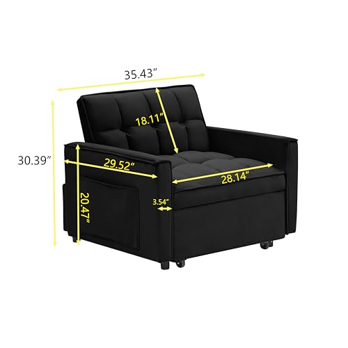 White Convertible Sofa Bed Chair O994